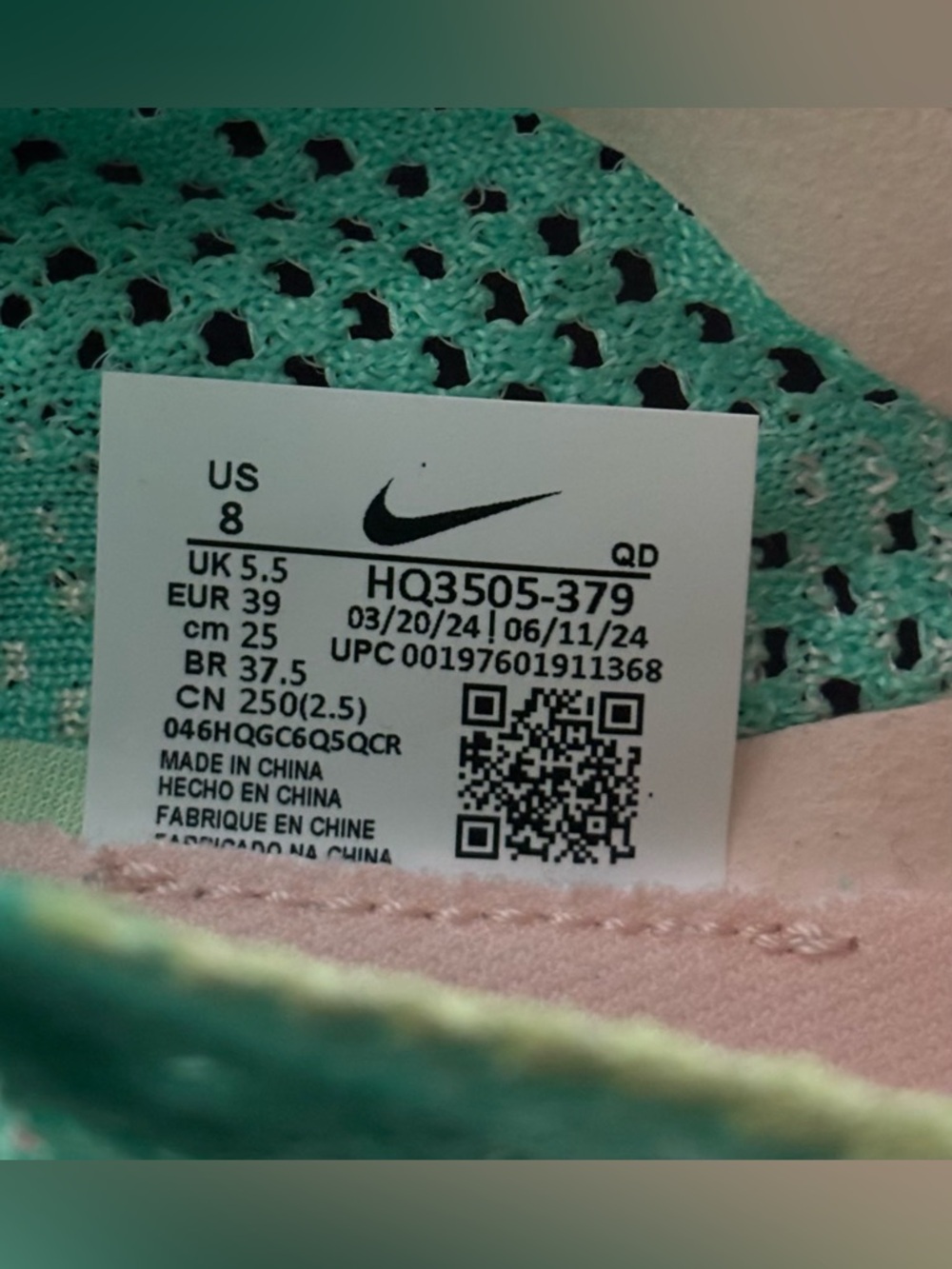 Nike ZoomX 💅 Vaporfly Next% 3 Flyknit Mint Foam-Sail Women’s Sz 8 8.5 HQ3505-379 - Picture 7 of 8